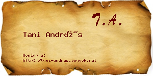 Tani András névjegykártya